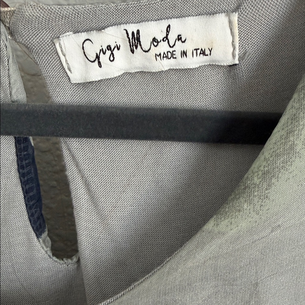 Gigi Moda Diana Gray Silk Kafkan Style Blouse OS - Picture 3 of 5